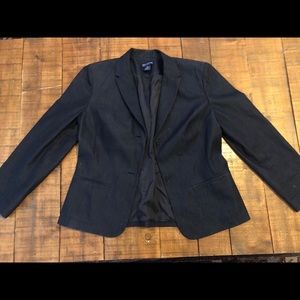 Fitted Navy Stretch Blazer by Ann Taylor, Lined